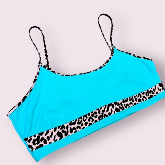 Swimsuit 2 Piece Bikini High Waist Unpadded Plus Size 3XL Animal Pint Colorblock - Picture 3 of 11